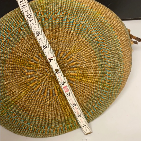 WICKER Raffia Tan Tote Market Leather Strap Flap - Picture 15 of 16